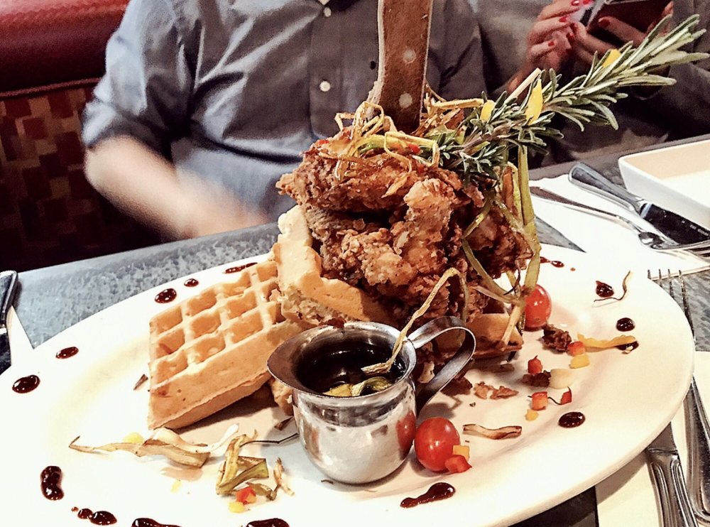 SAGE FRIED CHICKEN & BACON WAFFLES